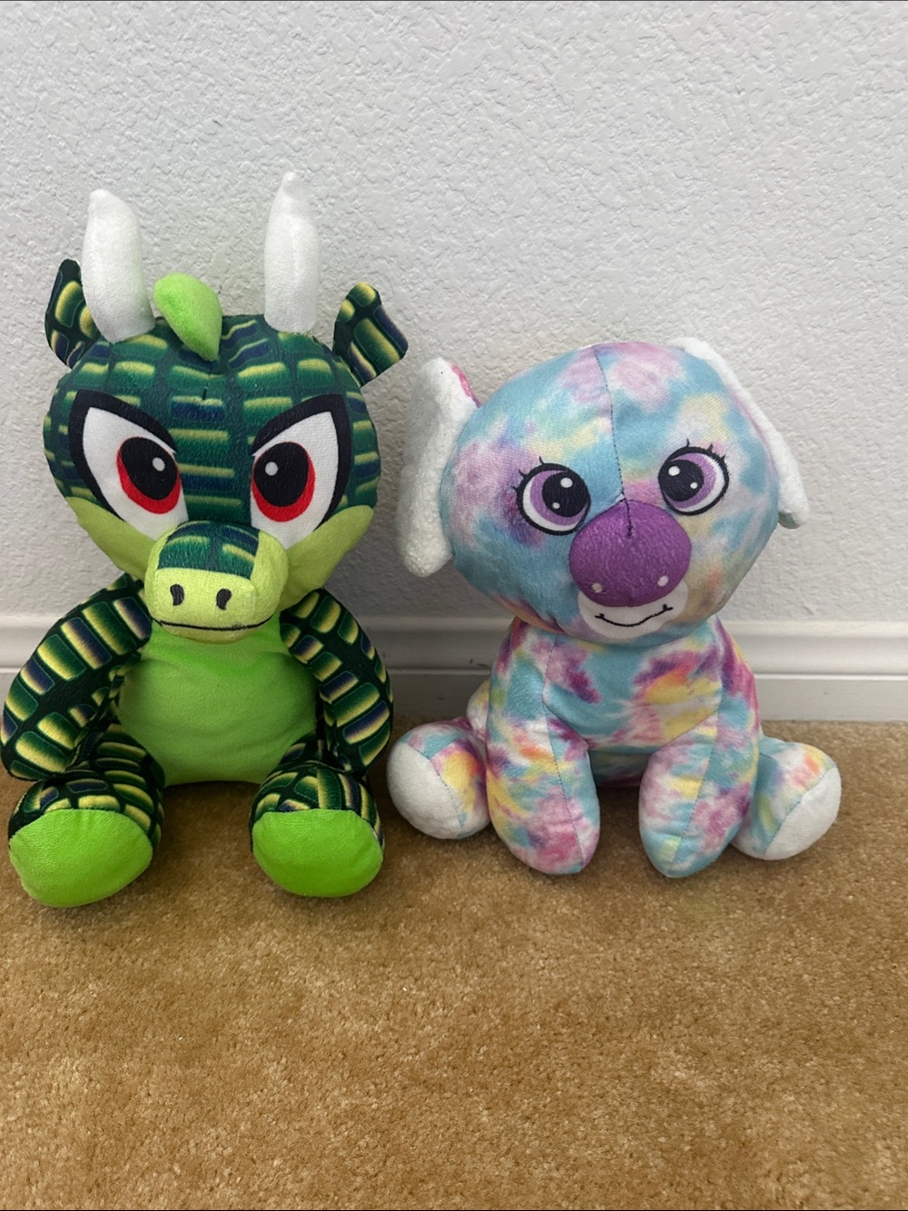Bright Green Dragon Plush Stuffed Animal - Kids Toy